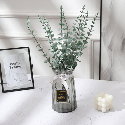 Realistic Eucalyptus and Money Leaf Artificial Plant Arrangement - Nordic Style Greenery for Living Room Decor, Beautiful Floral Bouquet for Home Decoration