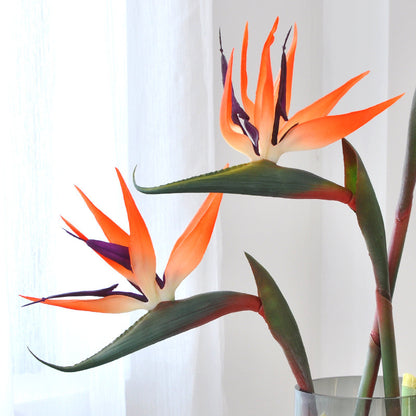 Realistic Bird of Paradise Faux Flower - Large Single Stalk for Hotel Home Decor, Elegant Floral Arrangements, Wedding Celebrations, and Stunning Photography Props