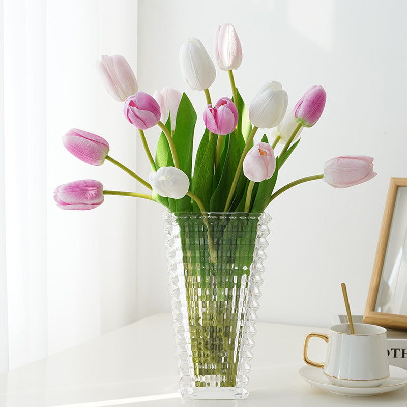 Realistic Touch Moisturizing Tulips - Beautiful Faux Flower Home Décor for Dining Table Centerpieces | Stylish Silk Tulip Arrangements for Lasting Elegance