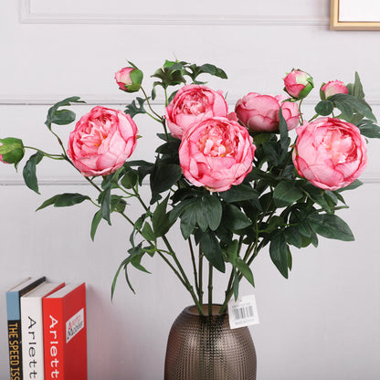 Realistic Single-Stem Artificial Peony Bouquet - Perfect for Weddings, Special Events, and Home Décor