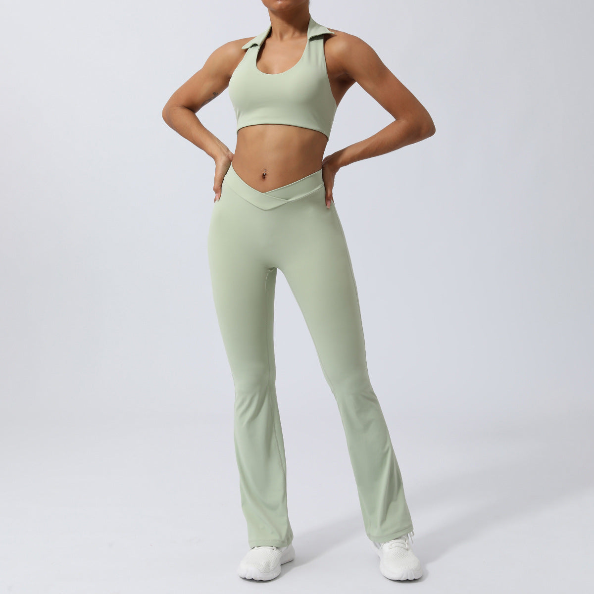 Women's Spring Summer Yoga Set Backless Design Enhancing Running and Fitness Outfit Quick Dry Two Piece Set with Built In Padding