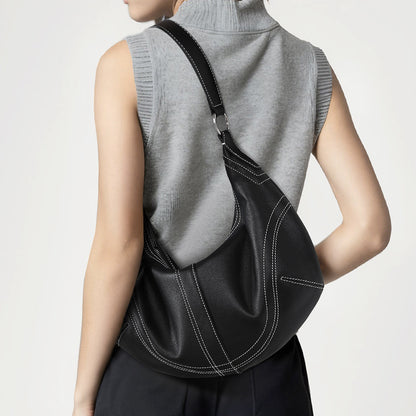 Crystal Grain Leather Women's Dumpling Shoulder Bag High Quality Genuine Leather Crossbody Handbag for Women