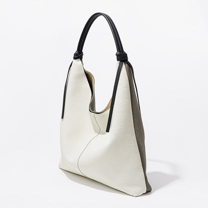 Large Capacity Tote Bag Unique Design with Grain Leather Versatile Shoulder Bag for Everyday Use