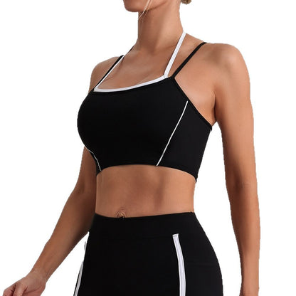 Adjustable Two in One Halter Neck Yoga Top for High Intensity Running and Fitness Workouts and Supportive Athletic Bra