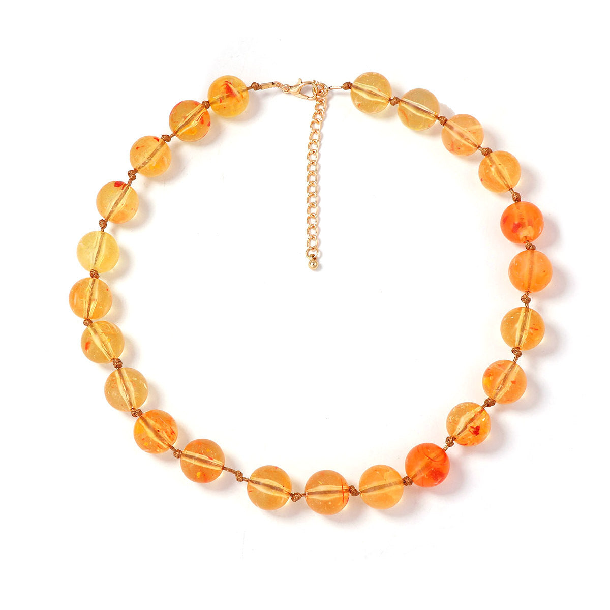 Chic and Fresh Minimalist Geometric Crystal Bead Knotted Necklace for Women - Versatile and Trendy Accessory for Any Outfit