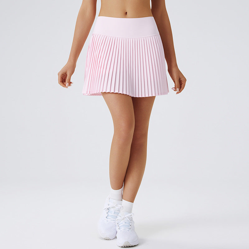 High Waisted Stretchy Casual Athletic Skirt Quick Dry Double Layer Pleated Skirt for Fitness Yoga and Tennis and Comfortable Performance Wear