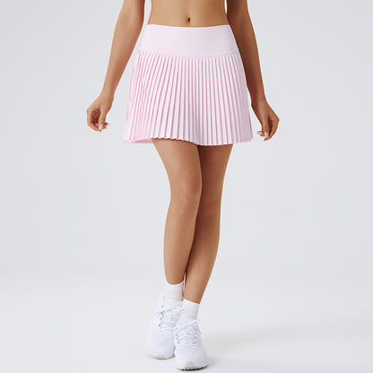 High Waisted Stretchy Casual Athletic Skirt Quick Dry Double Layer Pleated Skirt for Fitness Yoga and Tennis and Comfortable Performance Wear