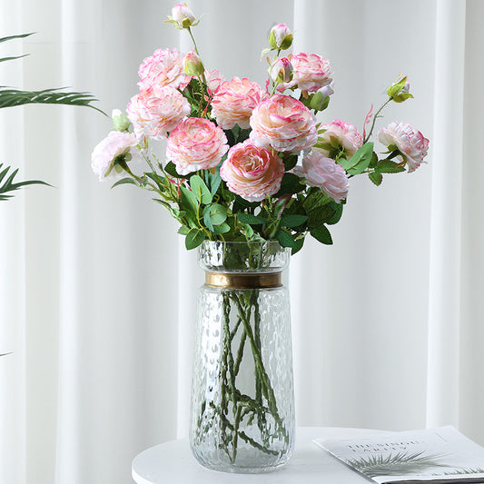 Stunning 3-Head Peony and Western Rose Silk Flowers for Wedding Decor – Realistic Artificial Floral Arrangements, Perfect for Home Decoration and Special Events