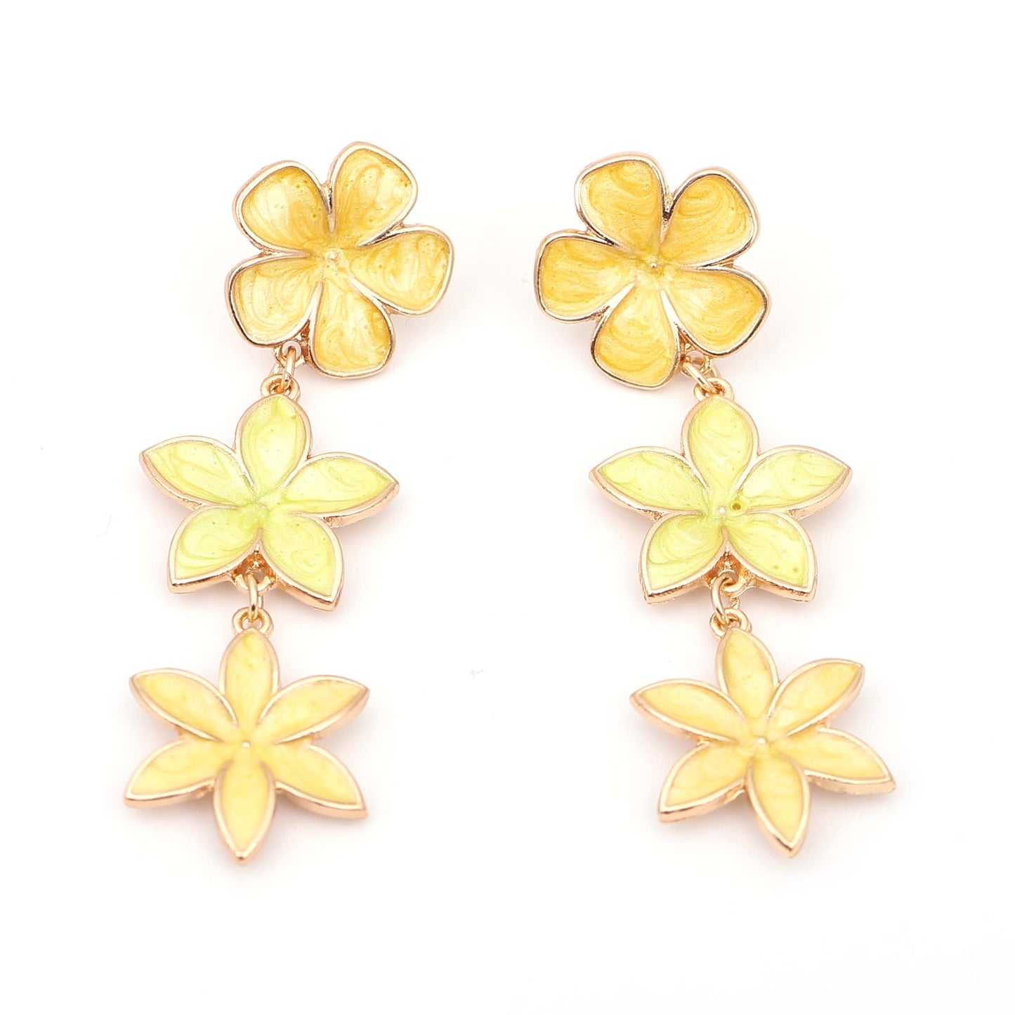 Elegant Multi-Layer Floral Alloy Drop Earrings - Unique Design for Distinctive Style and Effortless Sophistication