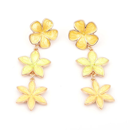Elegant Multi-Layer Floral Alloy Drop Earrings - Unique Design for Distinctive Style and Effortless Sophistication
