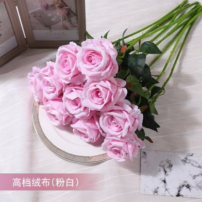 Realistic Gradient Silk Rose Flower Stem - Perfect for Weddings, Home Decoration, and Stylish Floral Arrangements