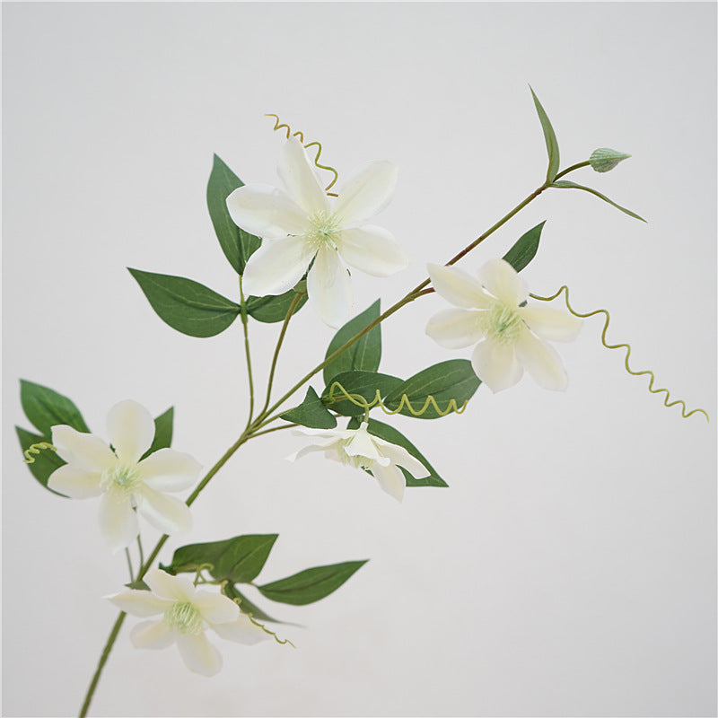 Elegant 5-Head Artificial Clematis Flowers for Home Decor – Perfect for Photography Props, Wedding Decoration, and Scenic Displays