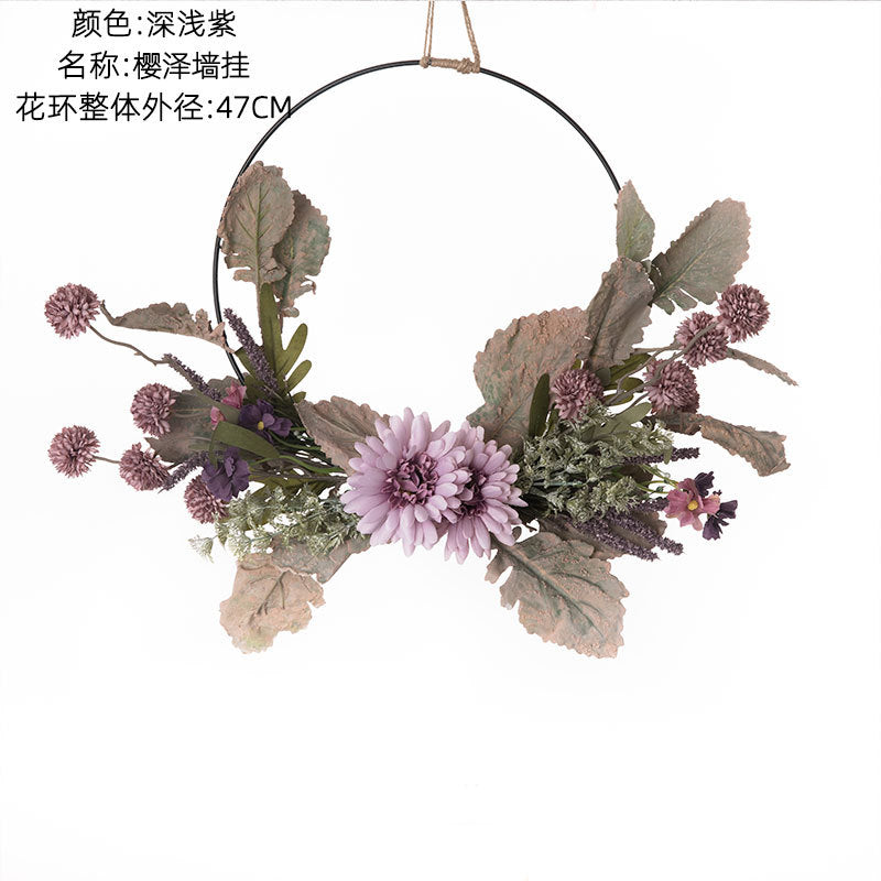 Elegant Cherry Blossom Wall Hanging Home Decor - Stunning Faux Floral Bouquet for Weddings, Decorations, and Charming Rose Accents (CF01015)