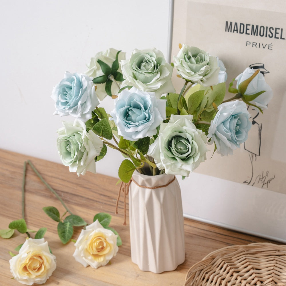 Stunning Artificial MiDa Rose Plant Bonsai - Perfect Wedding Decoration - Realistic INS Style Fake Roses for Home & Event Décor (Model MW69911)