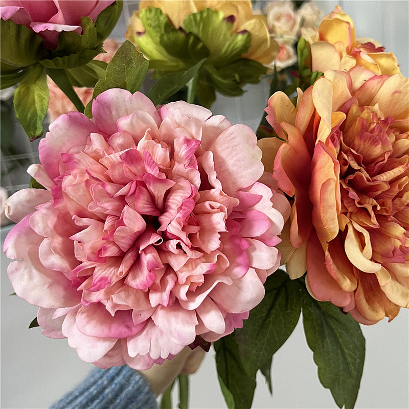 High-Quality Artificial Peony Flowers for Home Décor - Luxurious Touch for European Table Settings & Photography Props