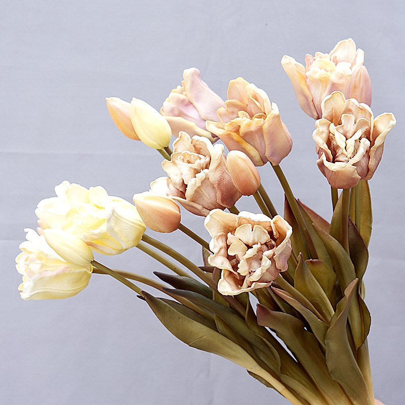 Realistic Soft Silicone Tulip Flowers - Baroque Style Faux Florals for Home Decor, Weddings, and Photography Backdrops