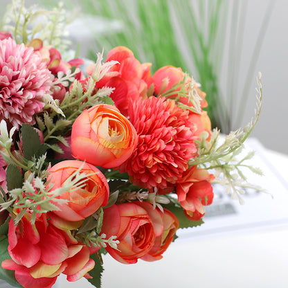 Stunning Faux Rose and Daisy Floral Arrangement for Dining Room Decor - Perfect for Weddings, Events, and Photography Props