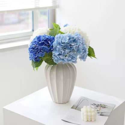 Soft Touch Hydrating Blue Hydrangea Floral Decoration - 176 Artificial Bloom Perfect for Wedding Celebrations, Living Room Decor, and Home Styling