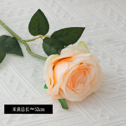 Stunning Single Silk Rose - Realistic Faux Flower for Outdoor Weddings, Valentine's Day Gifts, and Romantic Decor