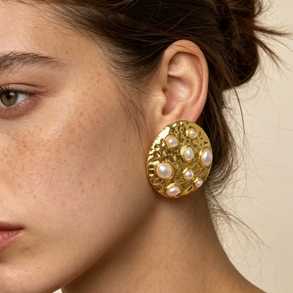 Elegant Minimalist Alloy Round Earrings for Women - Versatile, Chic & Perfect for Any Occasion