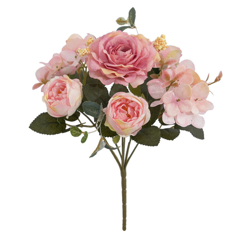 Stunning European-Style Artificial Floral Arrangements: Snowflake Hibiscus, Peony, Hydrangea & Rose Bouquets for Weddings and Event Decor – Perfect for Storefront and Home Decorative Touch