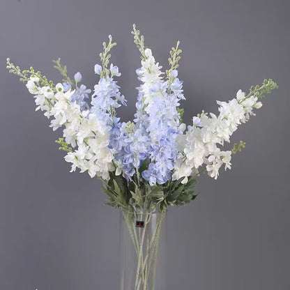 Realistic Velvet-Like Silk Flowers: Faux Delphinium & Hyacinth Home Decor for Weddings, Parties, and Elegant Interior Displays