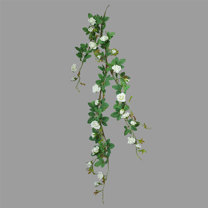 Stunning Faux Floral Decoration for Weddings – Triple Rose Vine Artificial Flowers for Elegant Event and Living Room Ceiling Decor