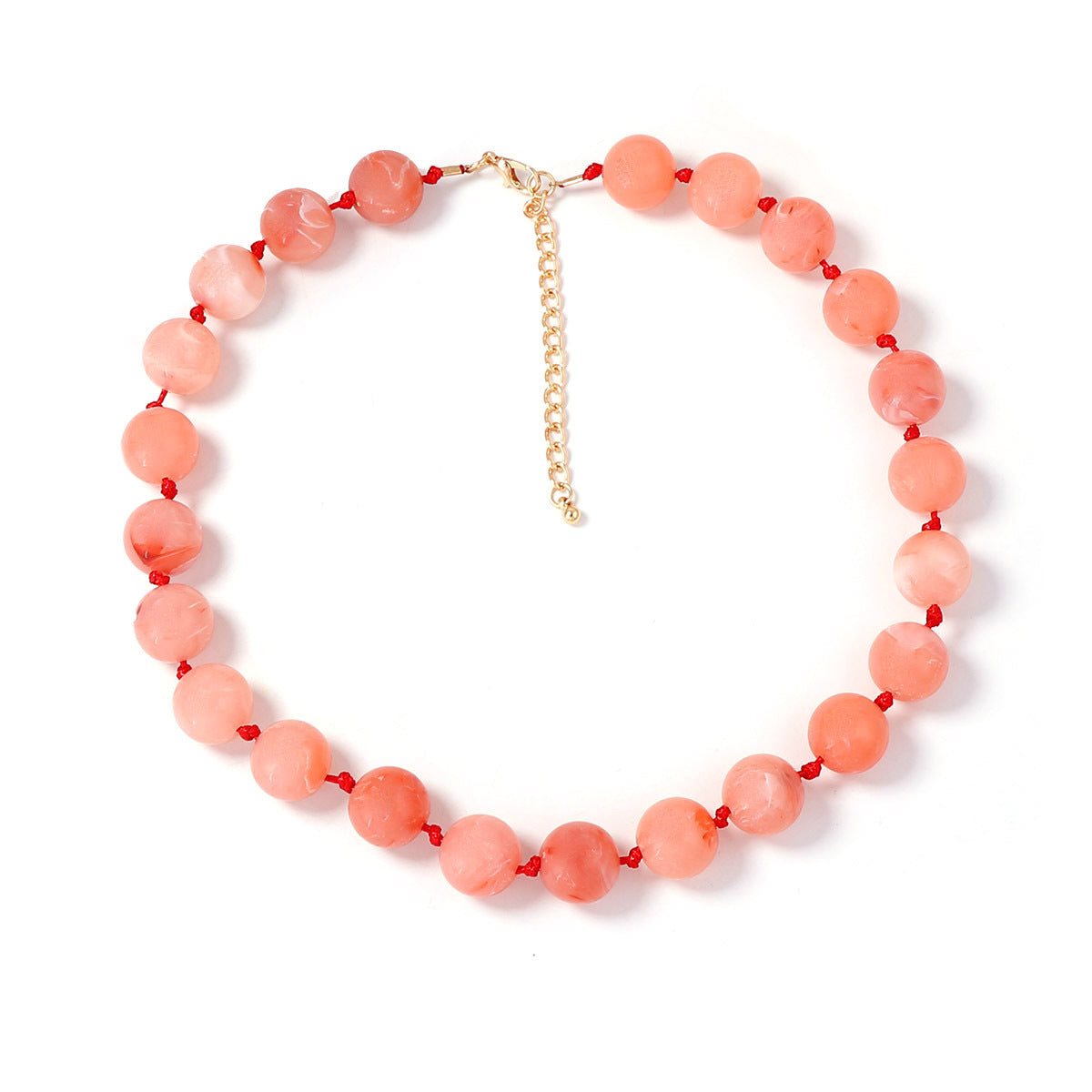 Chic and Fresh Minimalist Geometric Crystal Bead Knotted Necklace for Women - Versatile and Trendy Accessory for Any Outfit