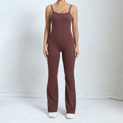 High Waisted Figure Flattering Women's Yoga Jumpsuit Set with Butt Lifting Features Wide Legged Flare Pants for Comfort and Performance