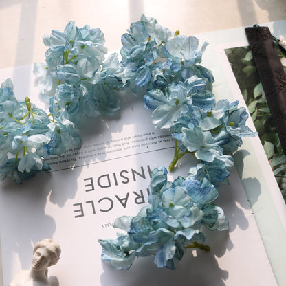 Realistic Faux Hydrangea Flower Head with Toasted Edge - Perfect for DIY Hair Accessories, Hanfu Outfits, and Floral Decorations