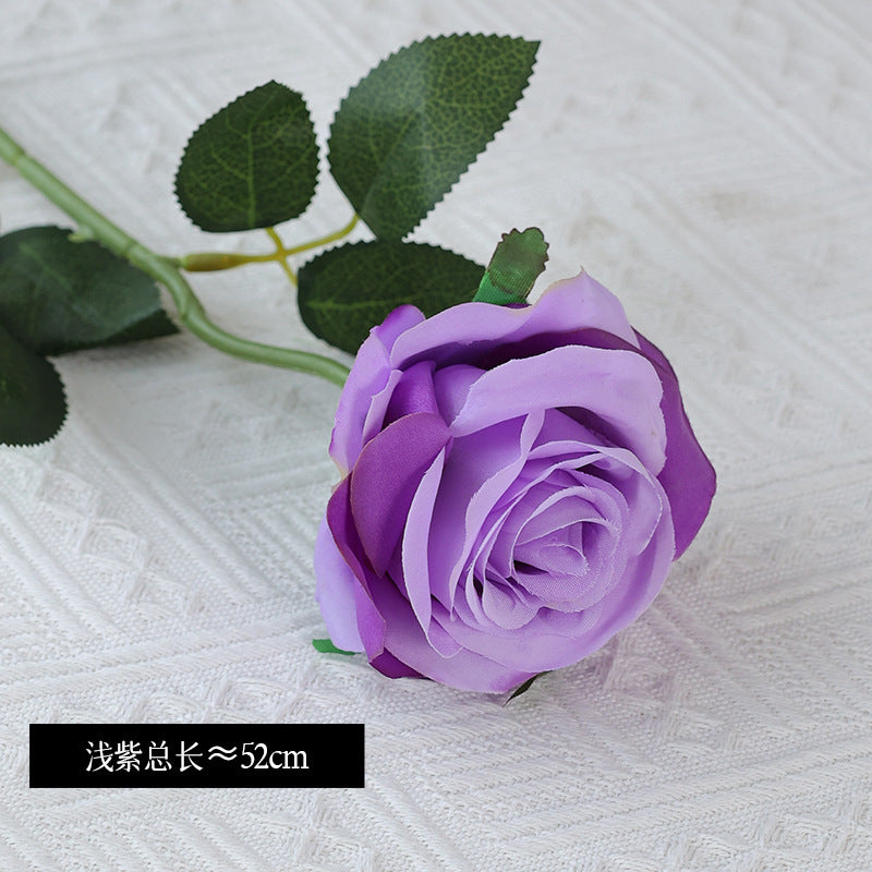 Stunning Single Silk Rose - Realistic Faux Flower for Outdoor Weddings, Valentine's Day Gifts, and Romantic Decor