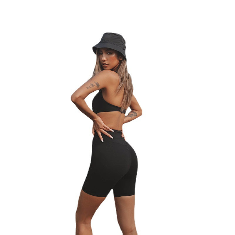 Summer Ready All in One Backless Workout Set Women's Fitness Training and Yoga Jumpsuit for Casual Chic Look