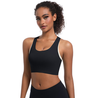 High Performance Back Support Yoga Sports Bra with Adjustable Straps Breathable Shock Absorbing Fitness Top for Running and Intense Workouts