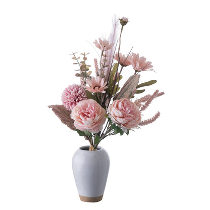 Elegant Faux Peony and Dandelion Bouquet - Perfect for Home Décor, Weddings, and Wall Art - CF01353