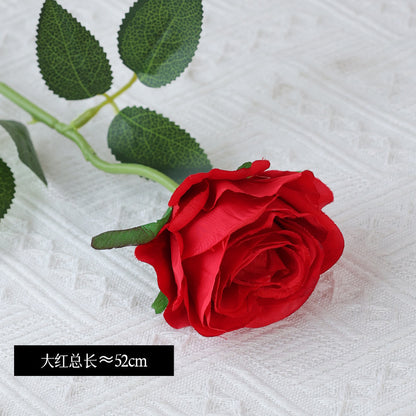 Stunning Single Silk Rose - Realistic Faux Flower for Outdoor Weddings, Valentine's Day Gifts, and Romantic Decor