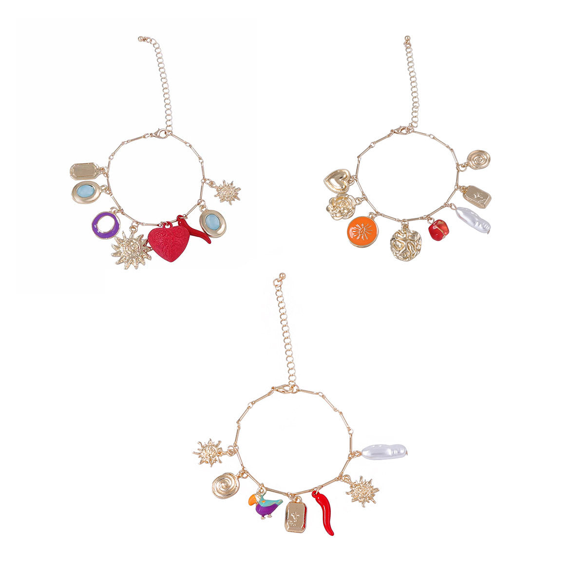 Elegant Layered Design Sunflower Geometry Pearl Pendant Bracelet for Women – Perfect for Adding a Touch of Luxe to Any Outfit