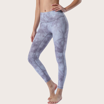 High Waisted Tie Dye Yoga Pants for Women No Seamline Embarrassment for Summer Workouts Comfortable and 3 4 Length Leggings