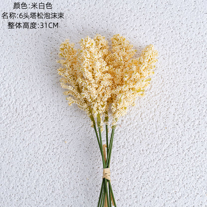 Stunning INS Style Tower Pine Foam Bouquet - Realistic Fake Green Plants for Wedding Decor, Home Decoration, and Event Styling - Model YC1062