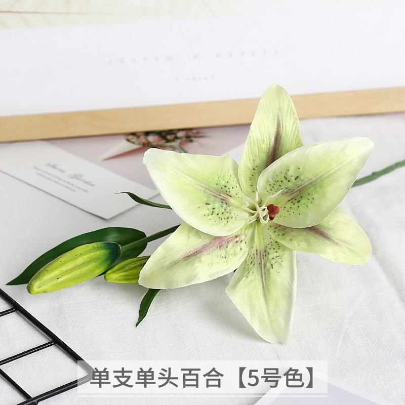 Luxurious Single-Stem Artificial Silk Lily for Wedding Decorations and Home Decor – Exquisite Pre-Made Floral Arrangement for a Touch of Elegance