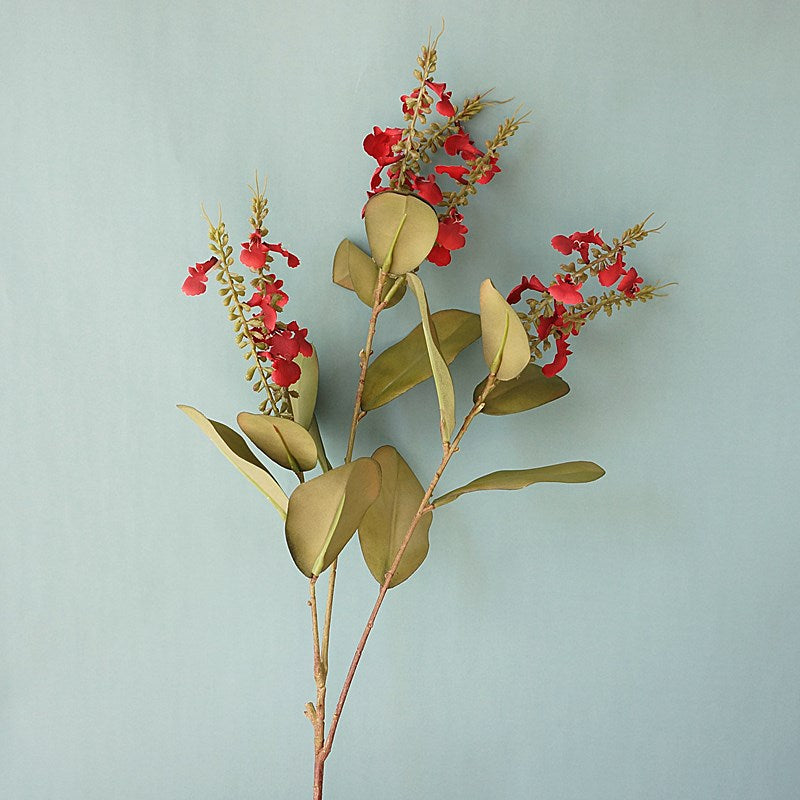 Stunning 3-Prong Red Jasmine Faux Flower Branch – Perfect for Home Decor and Wedding Celebrations