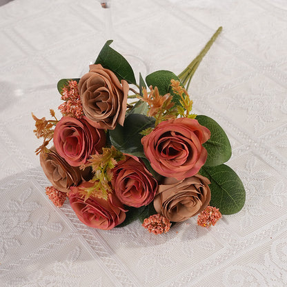 Luxurious European-Style Faux Floral Decoration: Elegant Table Centerpiece for Weddings and Home Decor - Perfect for Photography Props