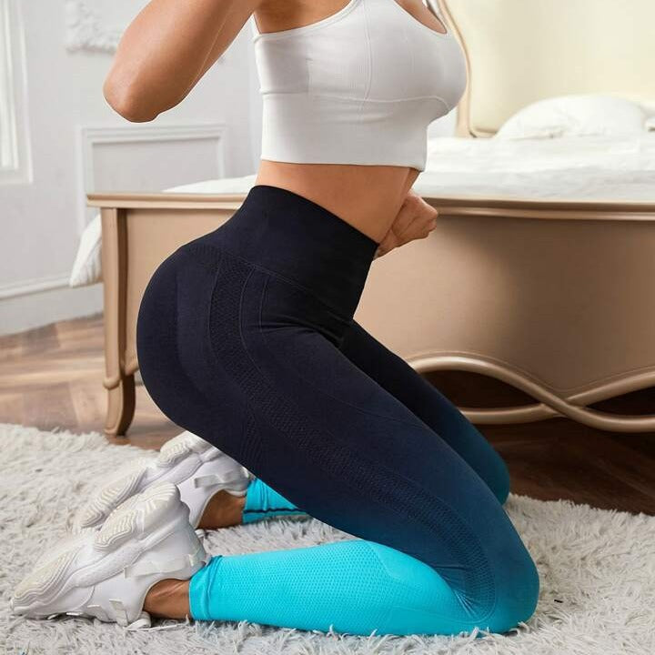 Seamless Gradient Peach Butt Yoga Leggings High Waisted Butt Lifting Fitness Pants with Stunning Color Transition for Comfort and Style