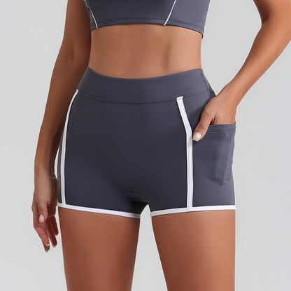 High Waisted Women's Yoga Shorts with Pockets Comfortable Stretchy Workout and Running Shorts for Fitness Enthusiasts