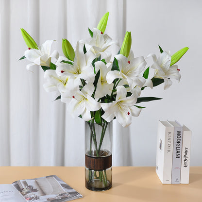 Stunning 3-Head Artificial Lily Flowers - Scented Touch for Home Décor, Perfect for Wedding Decorations and Event Styling