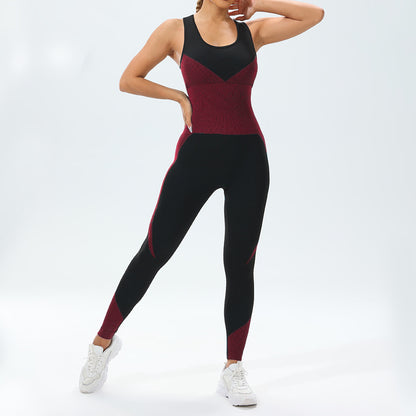 Seamless Knitted Yoga Pants with Cross Back Design for Women for Running Workout and Yoga Comfortable Activewear Bodysuit