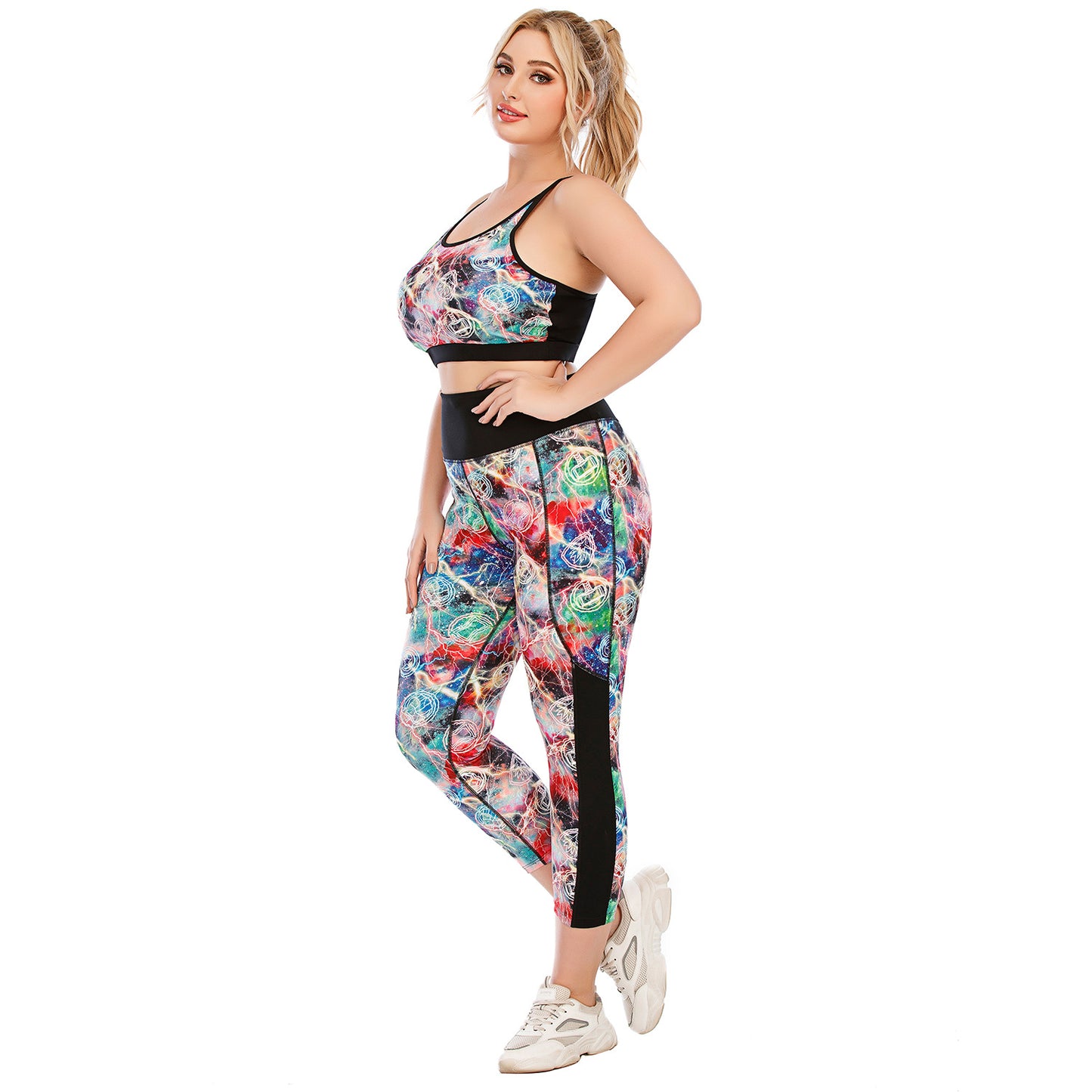 Plus Size Fitness Outfit Set High Performance Yoga Pants and Supportive Sports Bra for Comfort and Style Model No 12081 12082