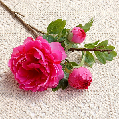 Stunning Artificial Peony Flower Stem - Exquisite Realistic Faux Floral Decor for Home Photography and Wedding Celebrations