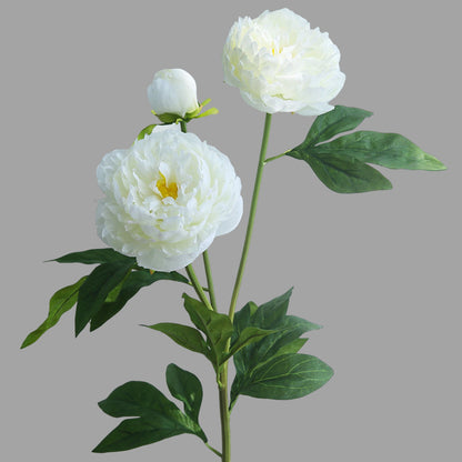 Elegant Faux Peony Flowers for Nordic Style Living Room & Dining Table Decor - Luxurious Three-Headed Blooming Peony Arrangement for a Chic Aesthetic