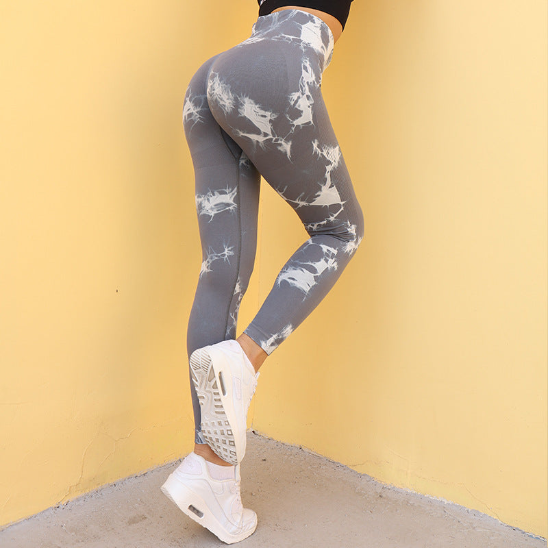 High Waisted Seamless Tie Dye Yoga Leggings for Women Sculpting Tummy Control and for Fitness and Fashion