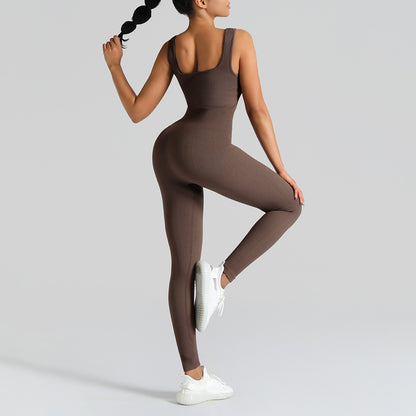 Seamless Outdoor Knitted Bodysuit High Waisted Yoga Jumpsuit for Comfort and Flexibility for Fitness Workouts and Athleisure